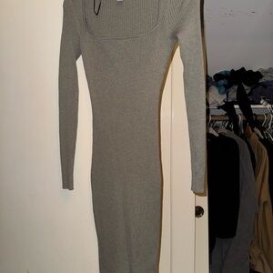 H&M Gray Long Sleeve Knit Dress